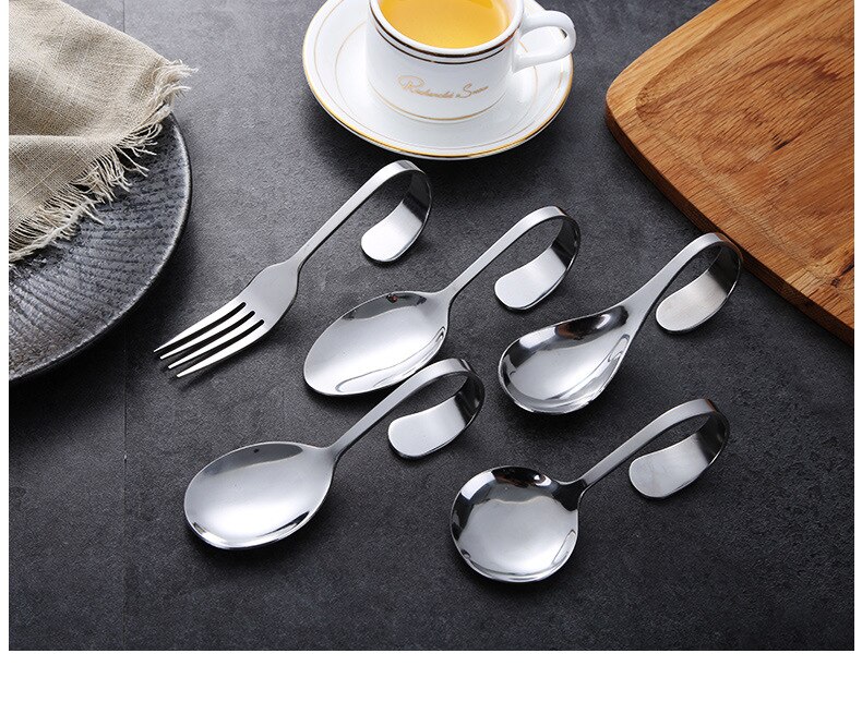 Tableware Solution Spoon 1PC Restaurant Stainless Steel Tableware Bent Spoo... – Vicedeal