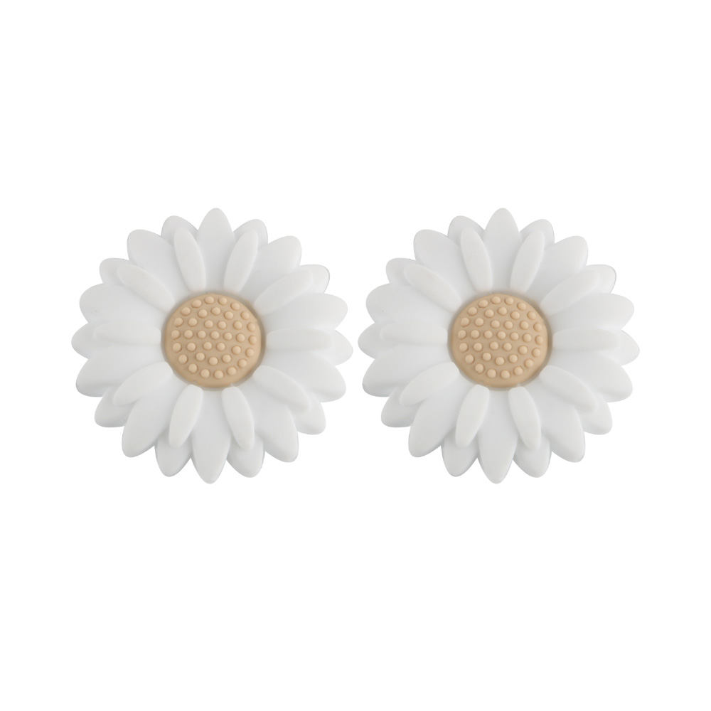 Sunrony 10 st silikonpärlor med 20/30mm blommor för smyckestillverkning, gör-det-själv-pärlor, prästkragefokus, pärlbar penna, armband, nyckelringstillbehör: Svart / 2mm