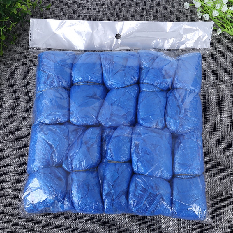 100pcs Disposable Shoe Covers Plastic Waterproof Prevent Wet Boot Covers Home Hotel Lab Cleaning Safety Shoe Boots