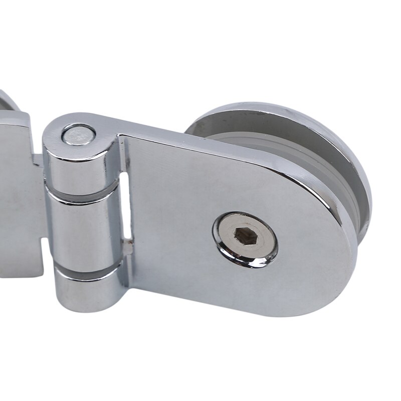 Zinc Alloy Shower Box Screen Frameless Glass Hinge Mortise Decorative Cover Round Chrome