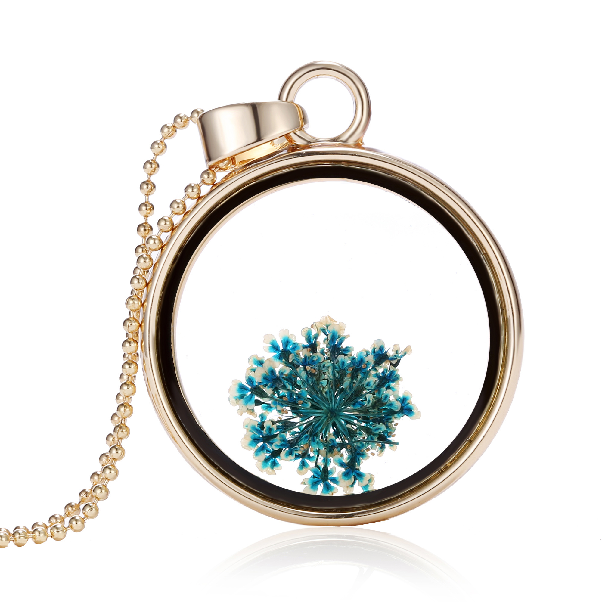 Verklaring Collier Voor Vrouwen Originele Glas Diy Natuurlijke Gedroogde Bloemen Kettingen Vierkante Hanger Ketting Mode