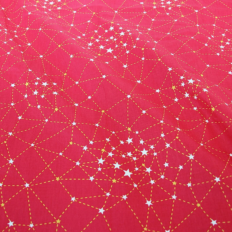 Trykte røde stjerner 50 x 40cm bomulds patchwork klud til diy syning af quiltning fedt kvartaler materiale til baby & barn