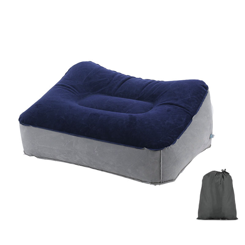 Pvc Vlucht Slapen Voetsteun Kussen Rust Kussen Op Vliegtuig Auto Bus Kussen Opblaasbare Reizen Voetsteun Kussen Voet Pad: Navy Blue Gray
