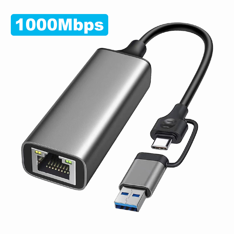 2500mbps tipo c para placa de rede rj45 lan 2.5gbps usb 3.0 conversor usb c 2.5g adaptador gigabit ethernet externo para computador portátil: Branco