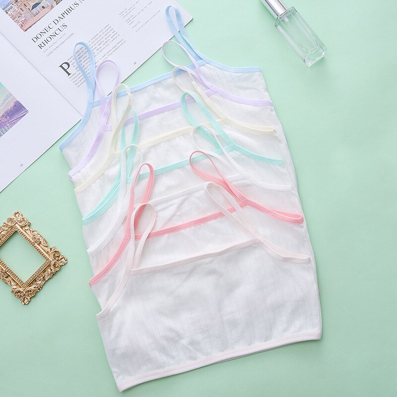 4Pcs Girls Training Bra Underwear Development Period Vest Girls Primary School Students Cotton 7-10-12-16 Years Old Girls Bra