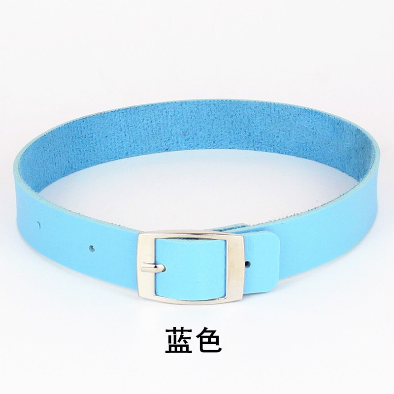 Necklace For Women's Neck Sweetheart Harajuku Punk Rock And Roll Leather Collar: Blue