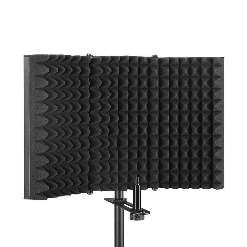 Foldable Microphone Acoustic Isolation Shield Acoustic Foams Panel Studio for Recording Live Broadcast Microphone Accessories
