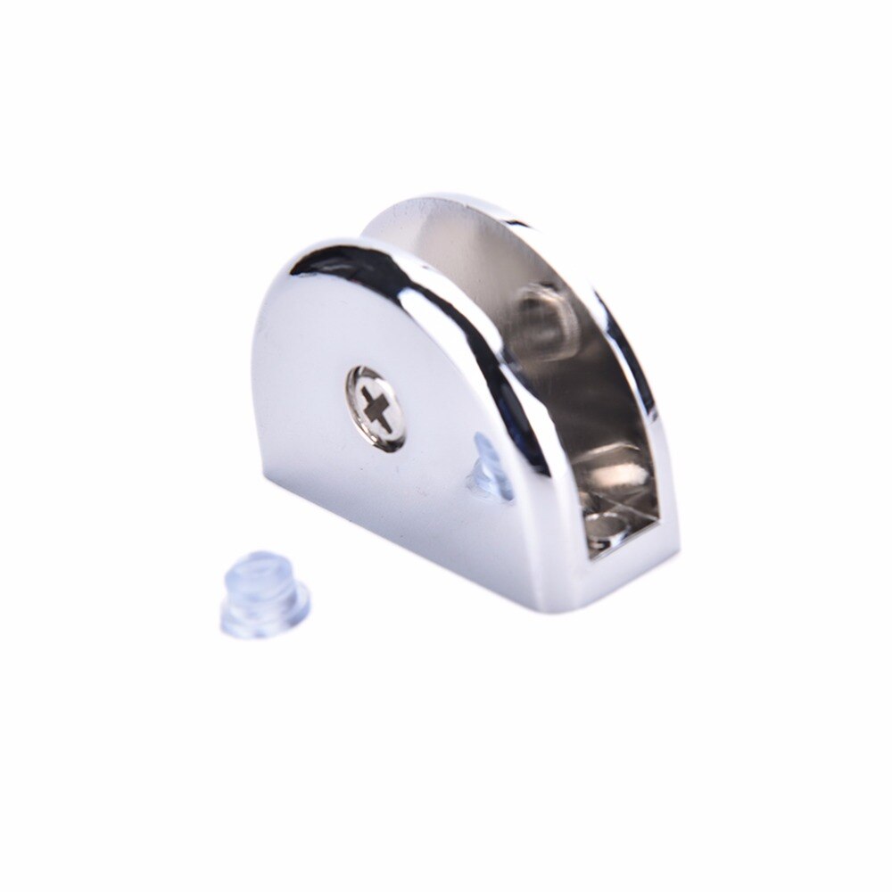 1Pcs 6-8Mm Zilver Rvs Halve Cirkel Klem Houder Clip Voor Glas Plank Leuning Glasklemmen