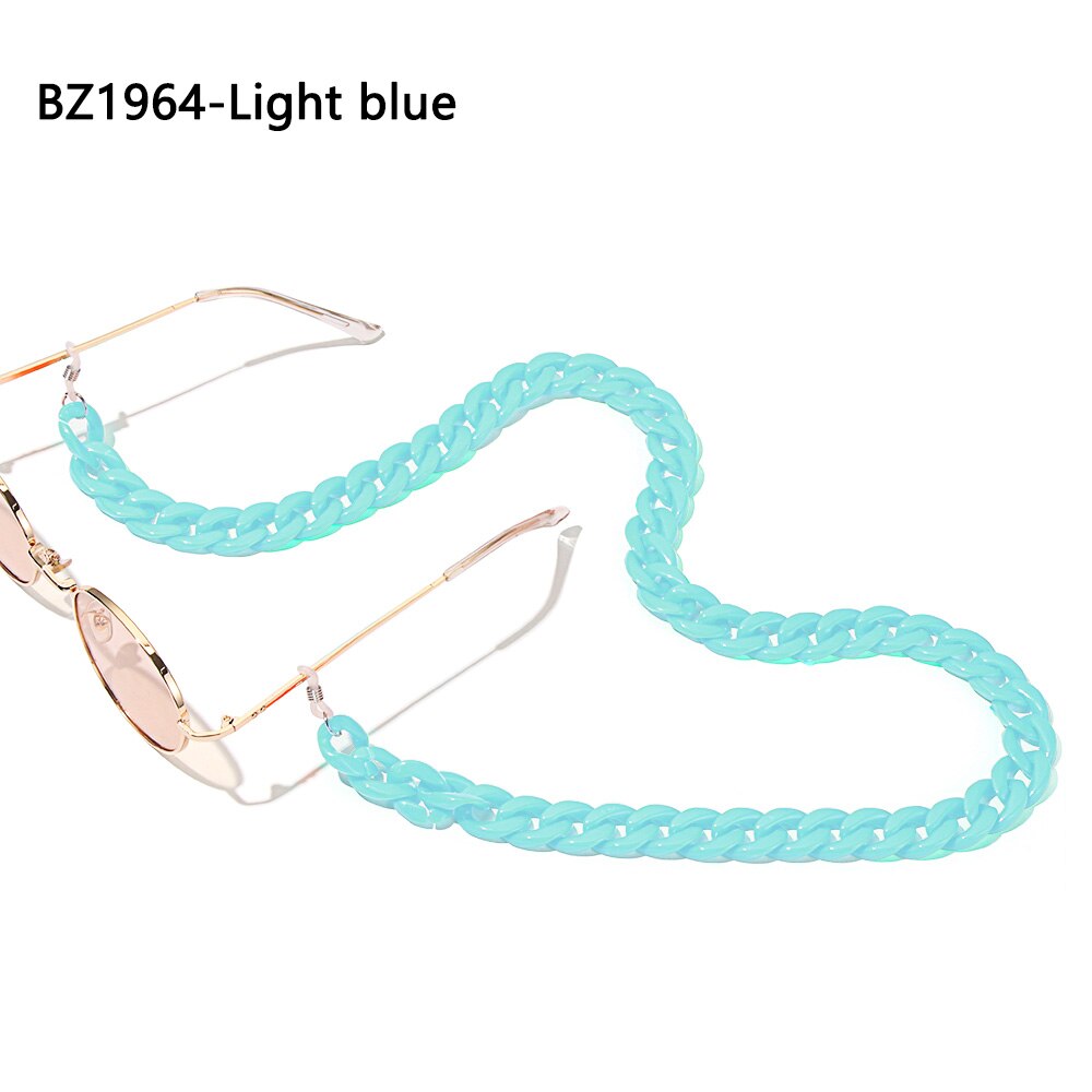 1Pc Acryl Glazen Ketting Zonnebril Keten Lanyard Ketting Brillen Retainer Brillen Houder Strap Eyewear Accessoires: BZ1964-Light blue