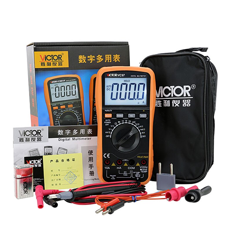VC97 Victor Digital Multimeter Auto Range Capacitance Frequency Temperature Multimetro tester pocket accesoir meter