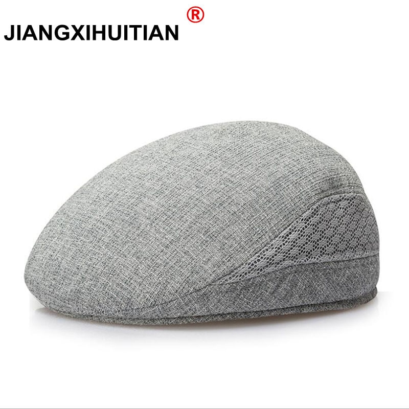 Summer beret men linen hat women autumn and winter berets comfortable boinas breathable mesh cap sunbonnet toca