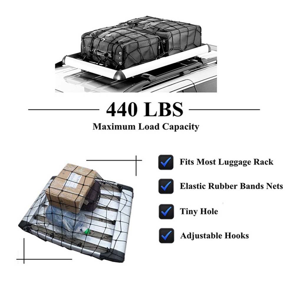 Elastische Bungee Rekt Bagage Opslag Mesh Cargo Net Trailer Auto Accessoires Pickup Universele Strakker Auto Truck Bed