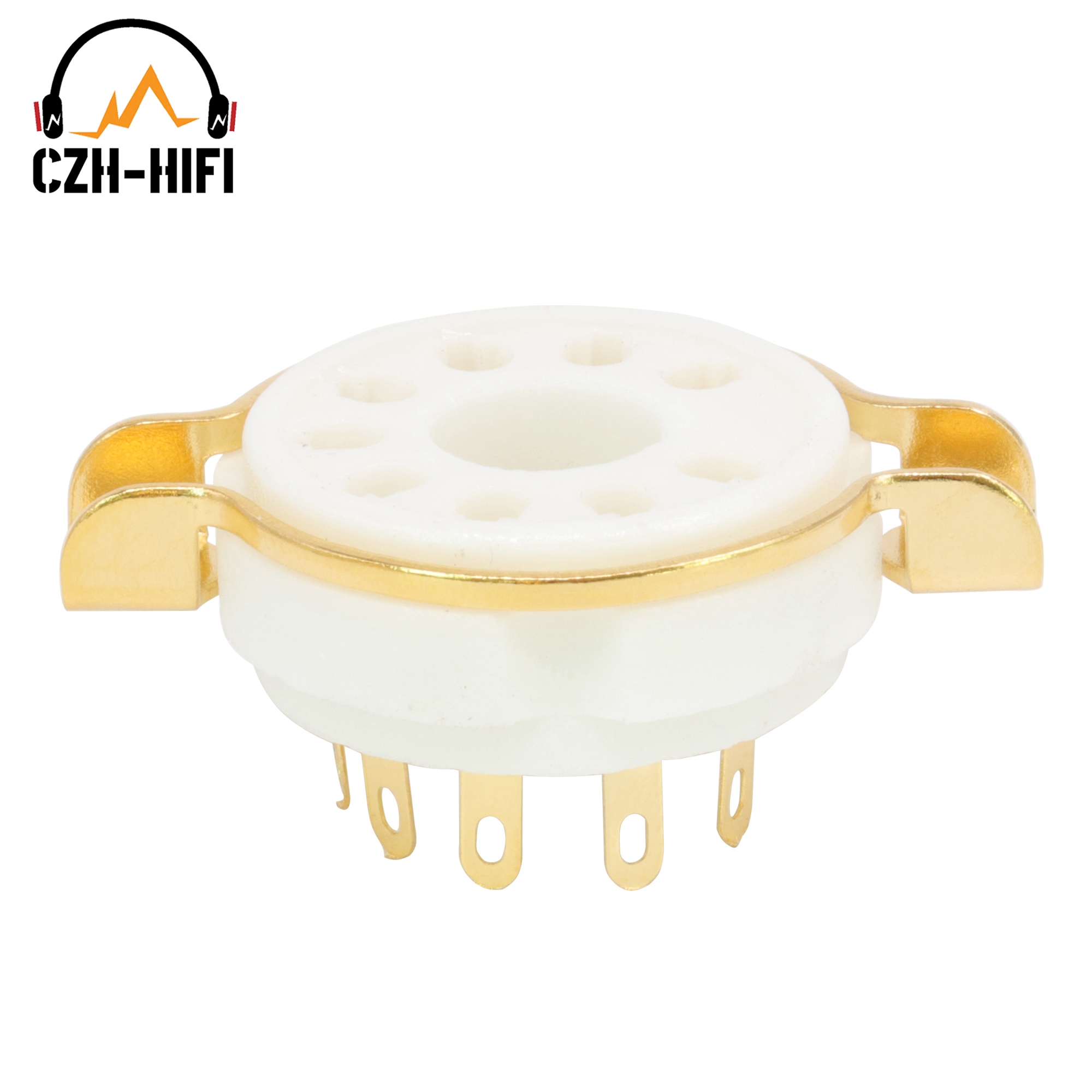 9pin Ceramic Tube Socket Valve Base for EL504,EL519,PL519,EL502,6LQ6,7868 Vintage Audio Amplifier DIY PCB Chassis Mount