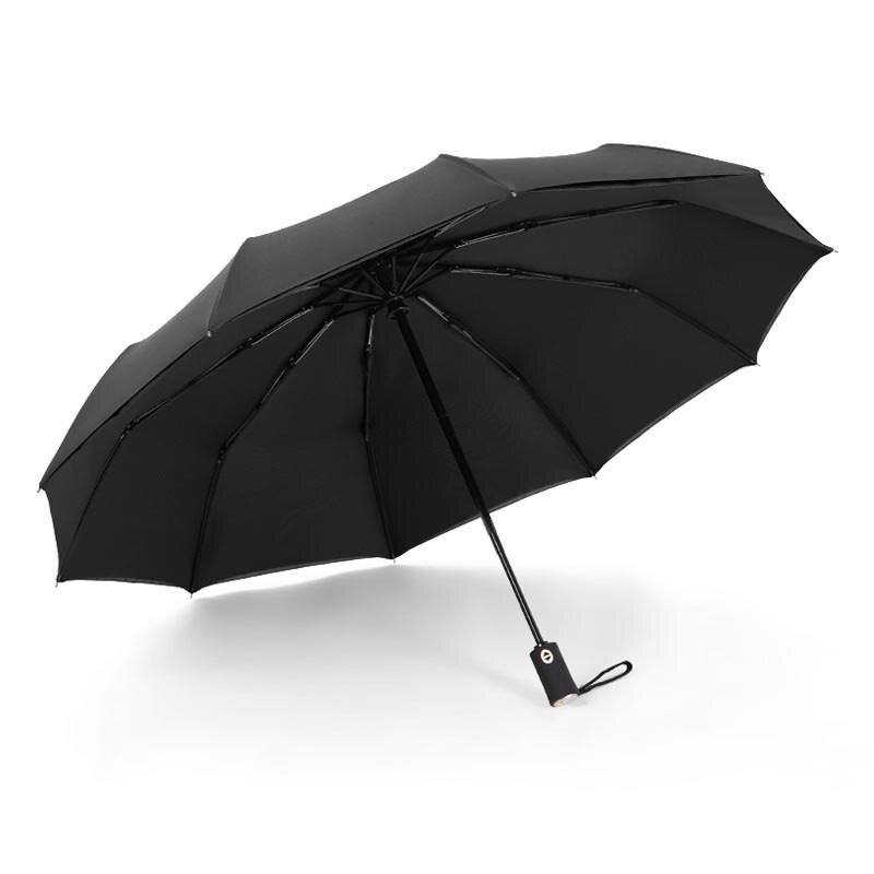 Double Windproof Fold Automatic Umbrella Rain Woman Automatic Weatherproof Rain Men Black Coating Parasols 10 Skeletons 5 Style