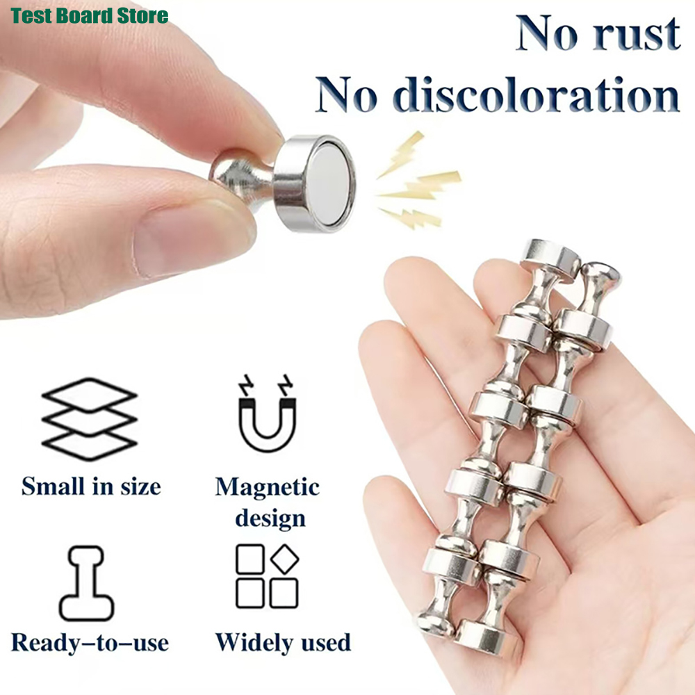 10/20/40/50pcs Strong Push Pin Magnet, Metal Magnet Strong Magnetic Pin Refrigerator Whiteboard Magnetic Pin Office Supplies
