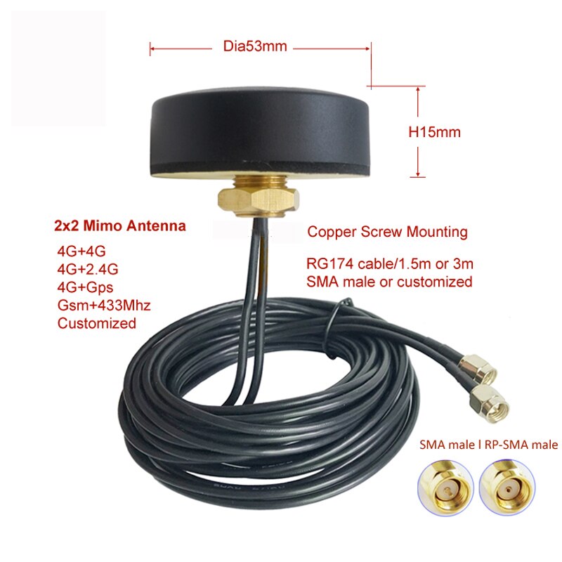 Factory 2x2 4g mimo antenna 2.4g wifi antenna external combo gps antenna 4g