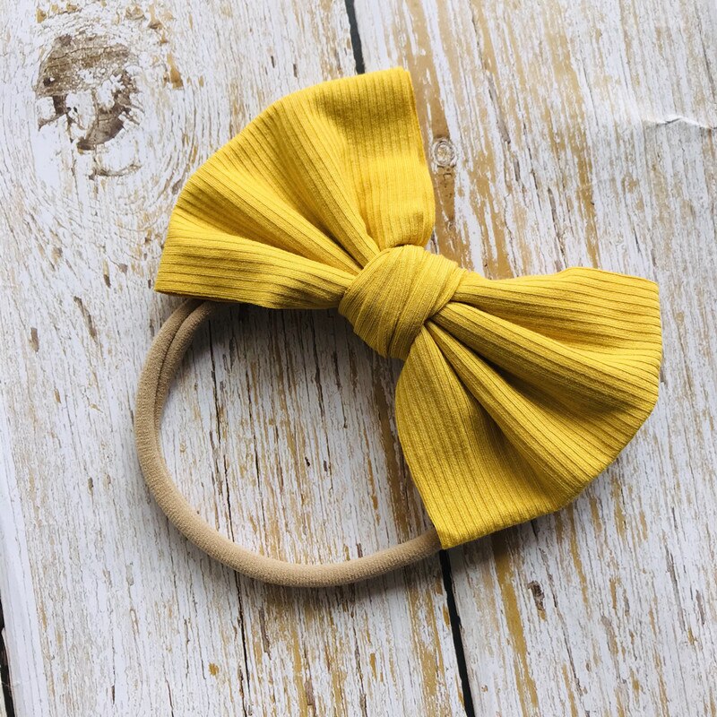 Xcqgh Mode Pasgeboren Hoofdband Peuter Baby Meisje Streep Haarband Effen Kleur Nylon Elastische: YELLOW