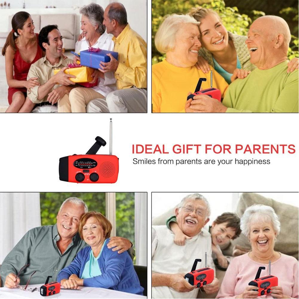 Outdoor Hand Radio Solar Crank Dynamo Self Powered AM/FM/NOAA Weather Radio Emergency Radio With LED Flashlight
