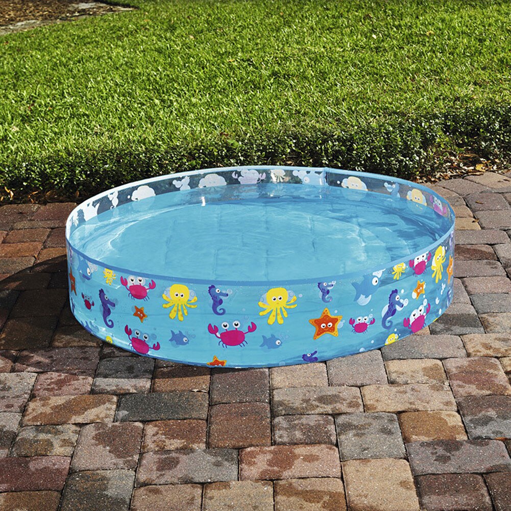 Piscinas de dibujos animados para niños, 25cm de altura, redonda, patio, casa, bañera transparente inflable, juguete para