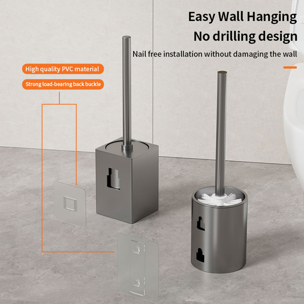 Luxus Wc Pinsel Metall Shell Wand-Wc-bürstenhalter Kein Totwinkel Hause Reinigung Werkzeuge Bad Zubehör