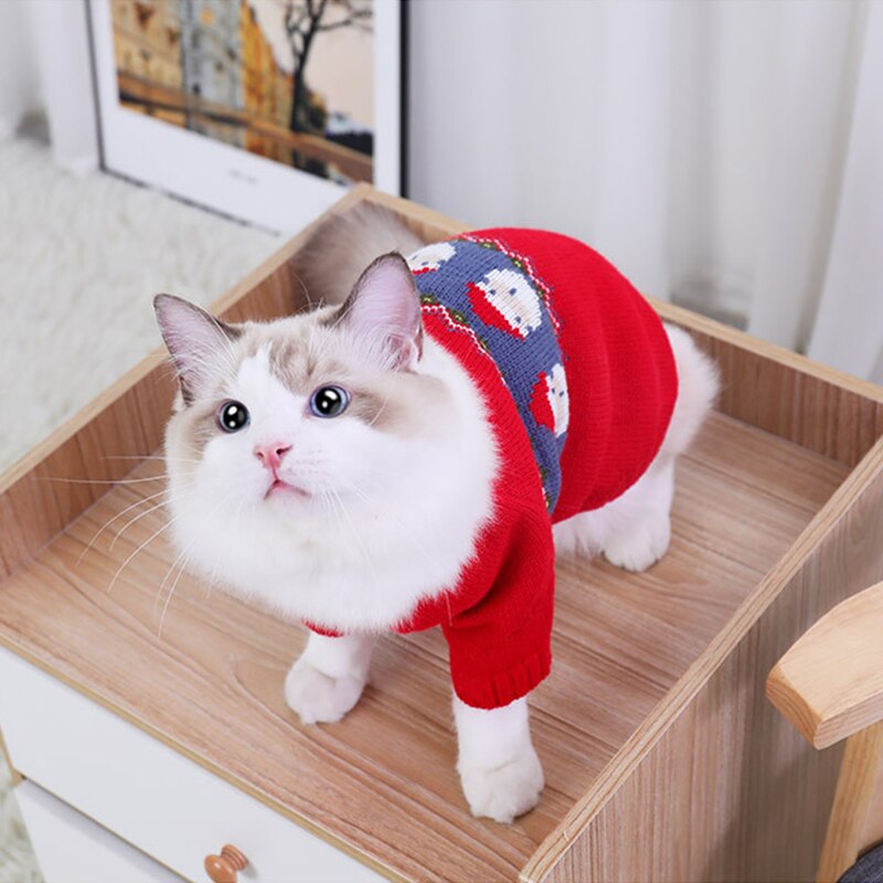 Kerst Kat Kostuums Kerst Trui Huisdier Kleding Kleine Katten Honden Xmas Nieuwjaar Kat Kleding Winter Warm Kitten Outfits