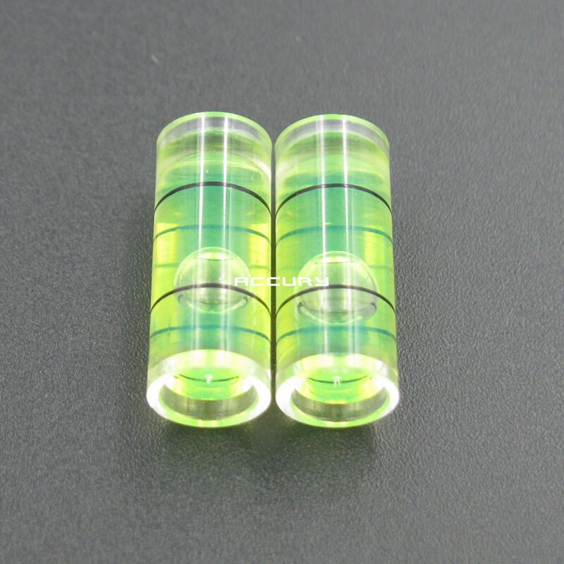100pcs 8*20mm Plastic tube level protractor Acrylic Bubble level Circular spirit level vial