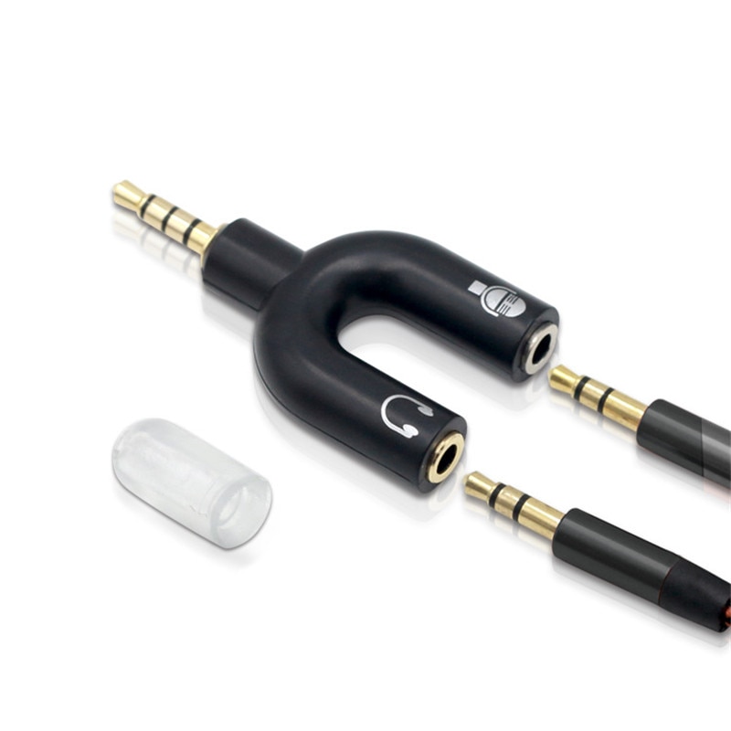 U Type 3.5Mm Audio Splitter 3.5 Man 2 Aux Vrouwelijke Oortelefoon Microfoon Converter Kabel Voor Notebook Laptop