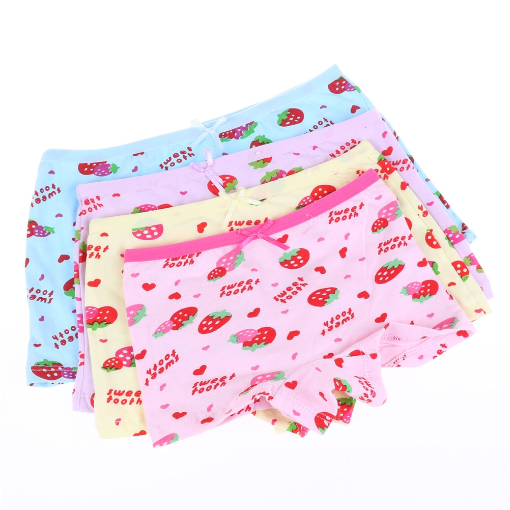 Sous-vêtements en coton pour bébé fille, culotte en forme de chat, dessin animé, slip court pour enfant