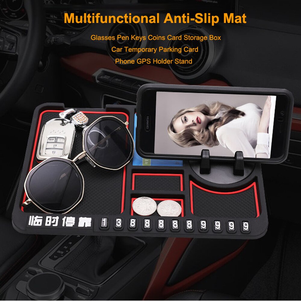 Alfombrilla antideslizante para coche multifuncional soporte para teléfono móvil antideslizante soporte antideslizante para teléfono tablero de instrumentos de silicona alfombrilla para coche