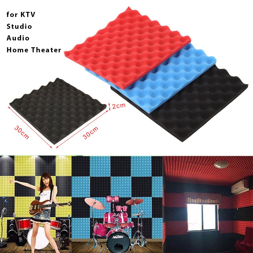 Foam Sticker Classroom Studio De-Noising Polyurethane Sound Absorption Tiles Sound-Absorbing Office 30*30cm Soundproof Tiles