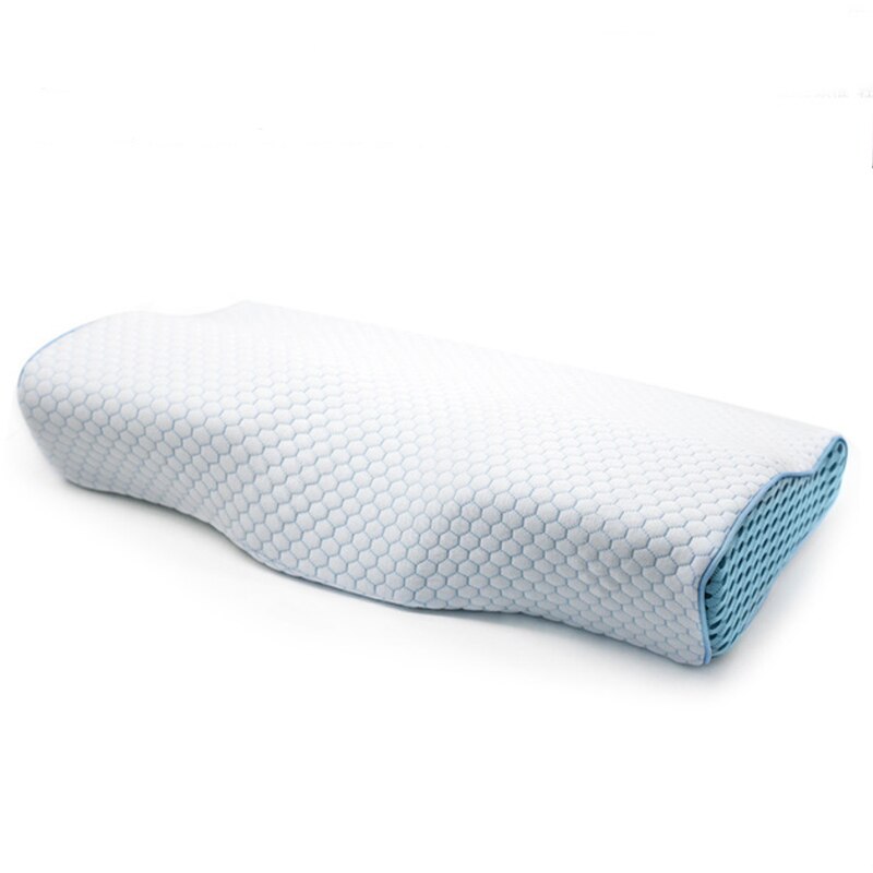 Tencel-oreiller orthopédique à mémoire de forme, oreiller pour douleurs du cou, mousse à mémoire de forme pour relaxation et soins de santé des cervicales: Bleu / 50X30cm