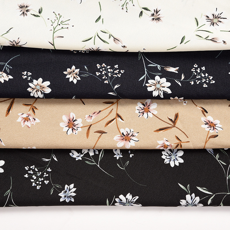 Tela de poliéster impresa tela de gasa Huayao ropa tela estampada tela de gasa Floral de gasa