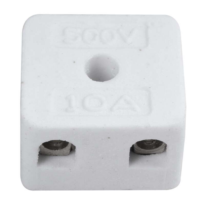 5 Pcs 2 Way 5 Hole 2W5H Ceramic Terminal Block Wire Connector 5A: Default Title