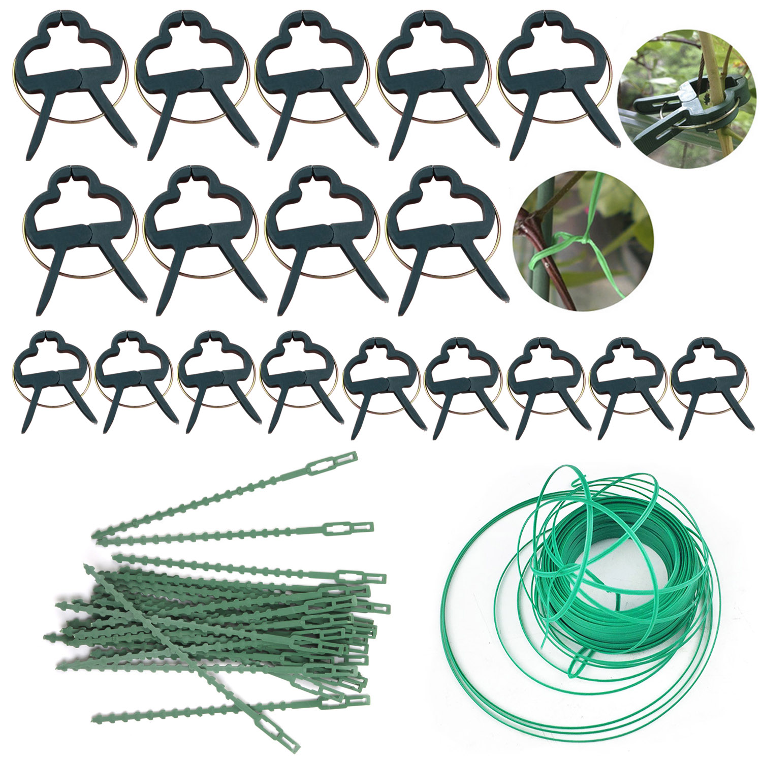 31 stk blomst plante støtte klip binder ledninger sæt til avler gartner hjem have gårdhave balkon frugthave