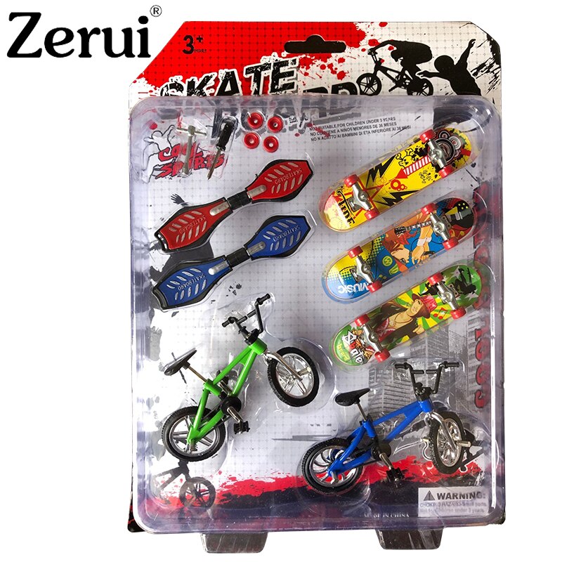 8 Stks/set Mini Vinger Skateboard Toets Vinger Bmx Fiets Set Fun Skate Boards Scooter Vinger Fietsen Kinderen Speelgoed Kinderen