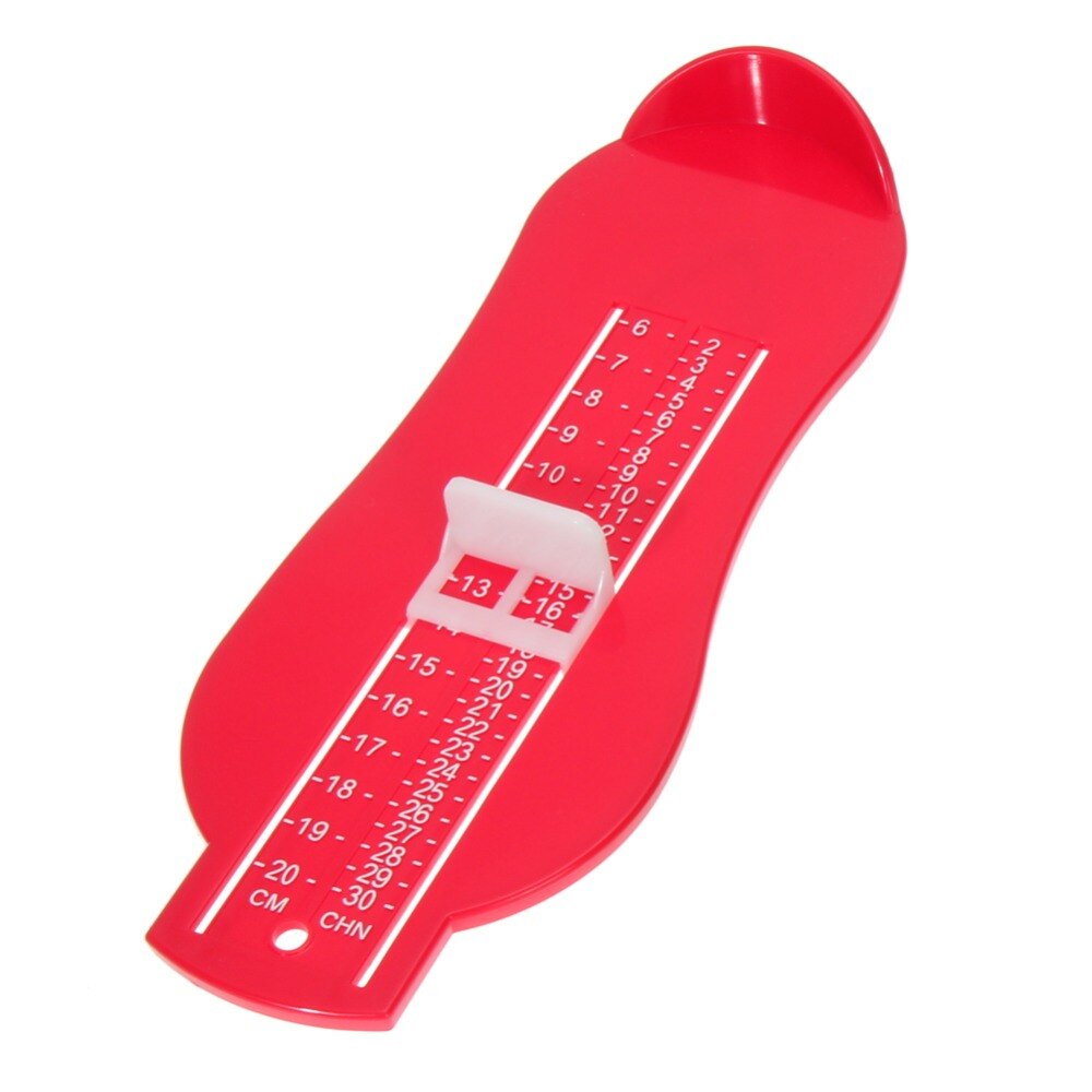 Fødder måling lineal abonnement måling børn fødder gauge sko længde voksende fod montering lineal værktøj højde meter måling: Rød