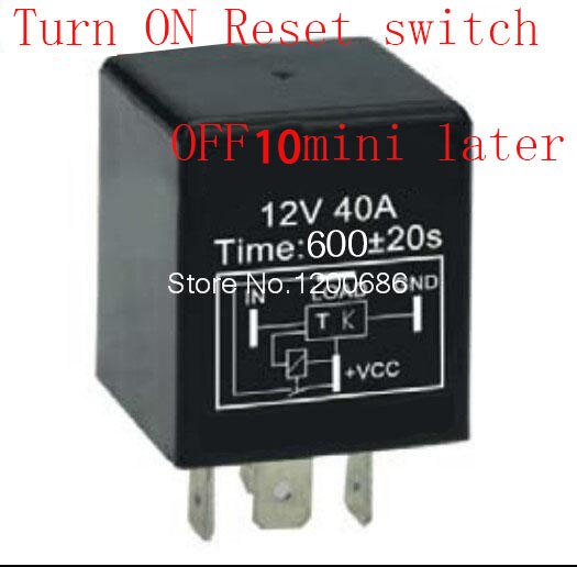 Relé temporizador 30 a 10 minutos retardo apagado después de reinicio interruptor encendido automotriz 12V relé temporizador SPDT 600 segundos retardo 10M apagado relé