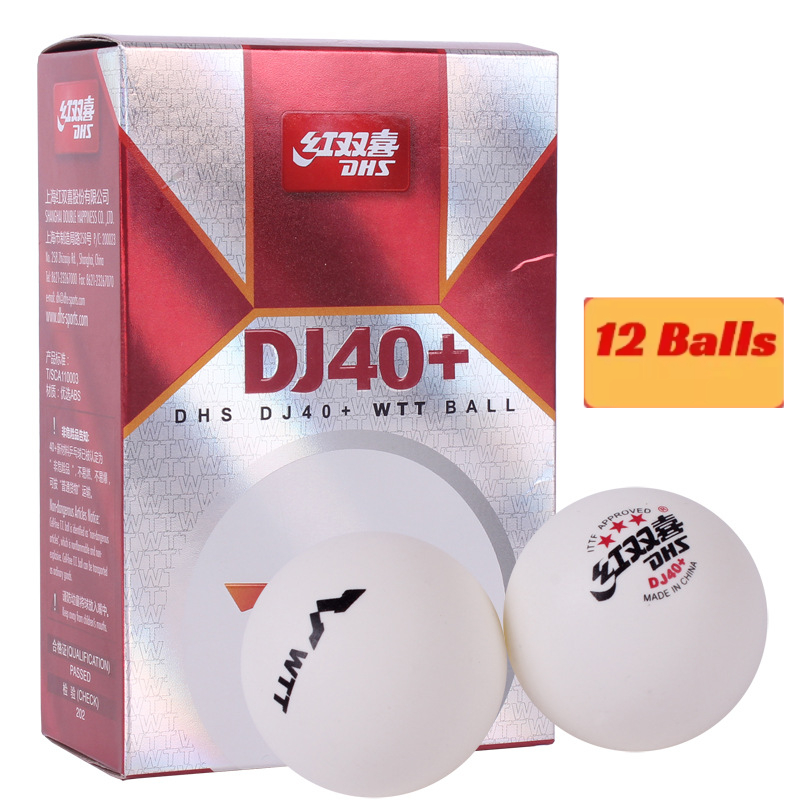 Balles de Tennis de Table originales DHS D40 + 3 étoiles, 40 + balles de Ping-Pong cousues, norme ITTF pour compétition WTT: GRIS FONCÉ