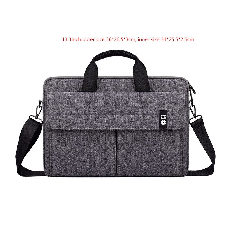 Maletcase3/14,1/15,6 pulgadas para hombre y mujer, bolsa para portátil, bolso de hombro cruzado a prueba de golpes, impermeable, para viaje, oficina, bolsita de negocios: B Deep Space Gray S