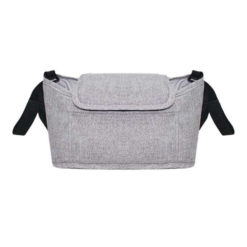 Multi-pocket Baby Stroller Organizer Bag Waterproof Baby Stuff Nappy Cup Holder Carriage Pram Cart Bottle Bag: Gray
