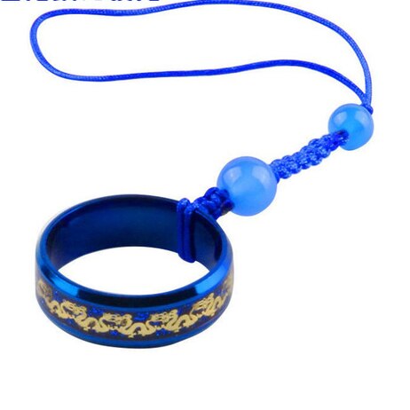 Telefoon Lanyard Korte Telefoon Keten Mannen Vrouwen Fall-Slip Hanger Hanger Chinese Stijl Titanium Staal Lichtgevende Draak Ring: Blue B