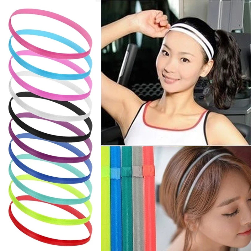 Vrouwen Stretch Sport Yoga Haarband Hoofdband Voor Mannen Sport Running Fitness Hoofdbanden Elastische Anti-Slip Zweetband Gym Hoofdbanden