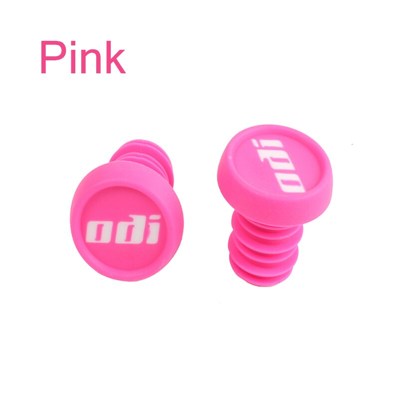 ODI – poignées de vélo antidérapantes en Silicone, pour vtt, guidon, avec bouchon d'extrémité de barre en caoutchouc, accessoires pour vélo de descente XC/AM: Pink-1 Pair-cover