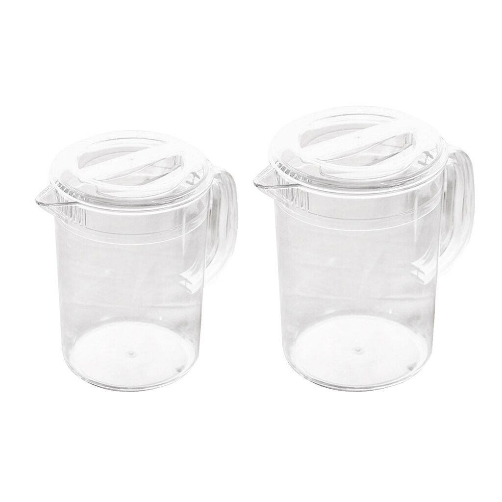 2 Pack Acrylic Pitcher for Water Tea Lemonade Beverage Storage 1.5L 2L