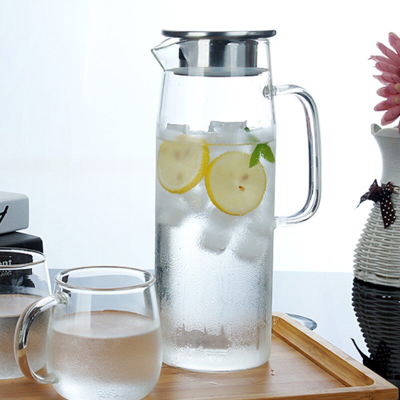 1000ml grote capaciteit hittebestendige bloemen theepot glazen beker sapkan set waterkan koude waterkoker dikker het glas koude waterkoker