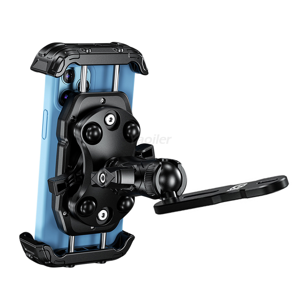 Motorcycle Phone Mount Holder Vibration Dampener Secure Lock Bike Handlebar Phone Mount for 16/15/ 14/13 Pro Max 5.4-7.2" Phones: Sapphire