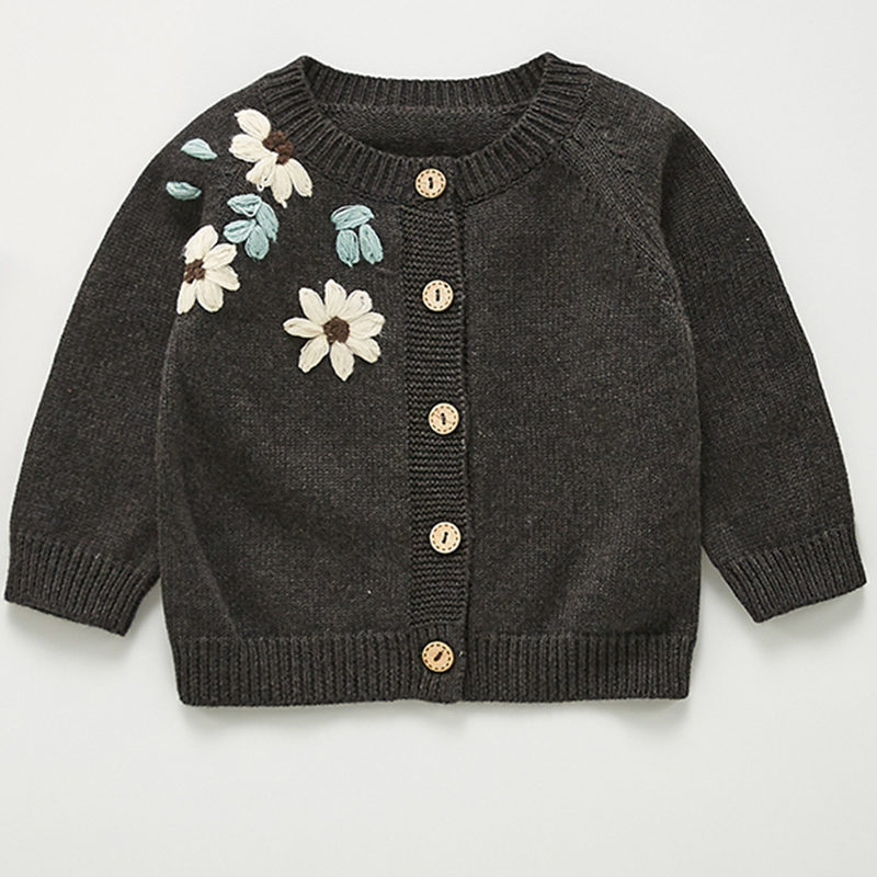 Herfst Winter Pasgeboren Kinderen Warme Trui Baby Kleding Katoen Lange Mouwen Vest Leuke Bloem Baby Meisje Trui Gebreid jas