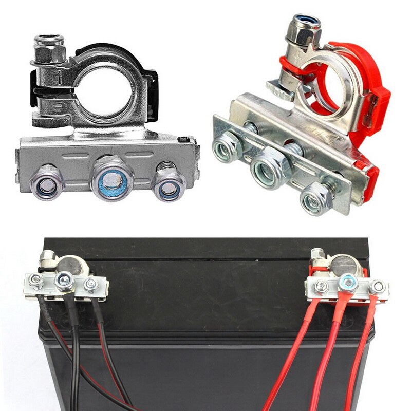 Car battery pile head battery connector wiring 12V Car Battery Terminal Connector Battery Battery Clamps: Default Title