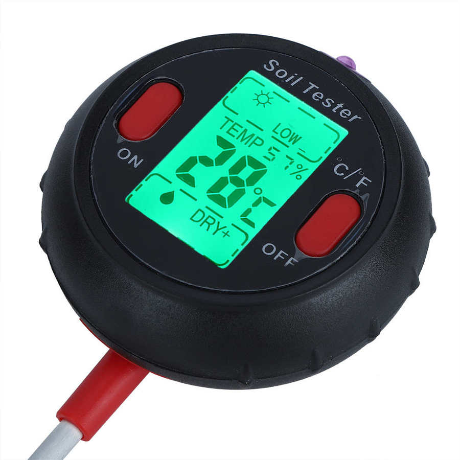 Comprobador de PH del suelo medidor Digital 5 en 1, instrumento de medición de césped, multifuncional, Detector de PH, humedad del suelo, herramienta de Medición de PH