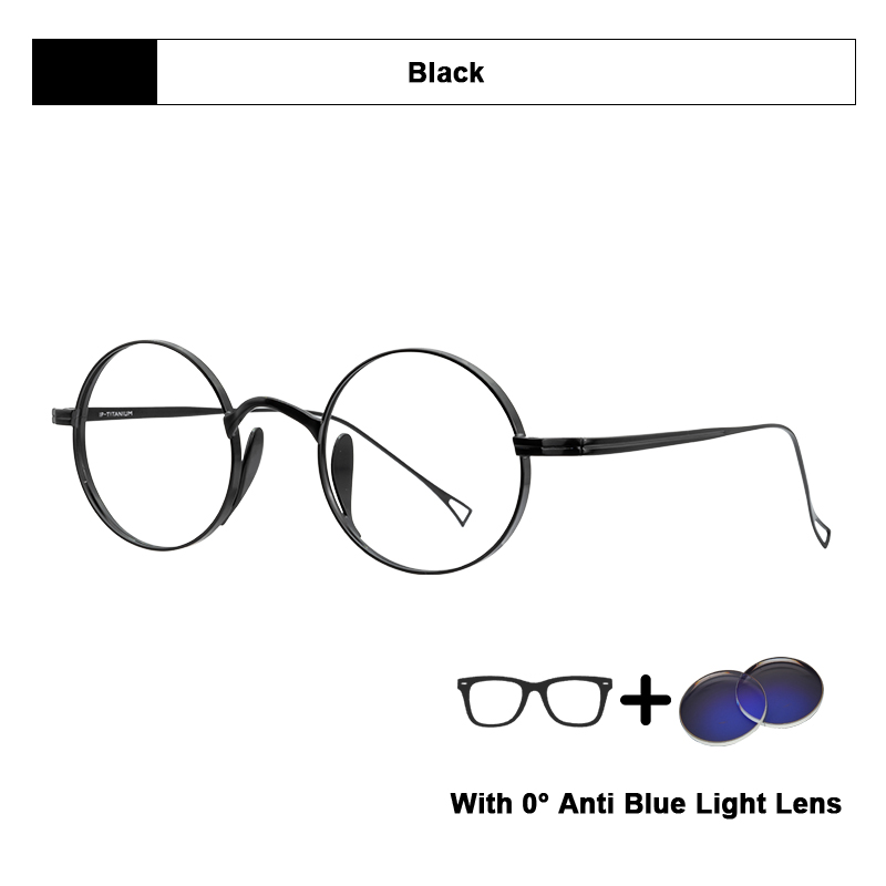 Montatura per occhiali rotondi in puro titanio stile coreano da uomo occhiali da vista ultraleggeri fatti a mano montature per occhiali di design di lusso: Colore rosa